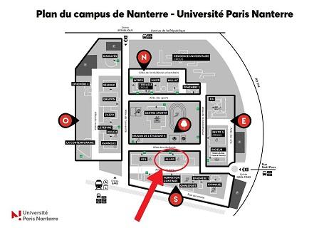 Plan du campus de Nanterre Université