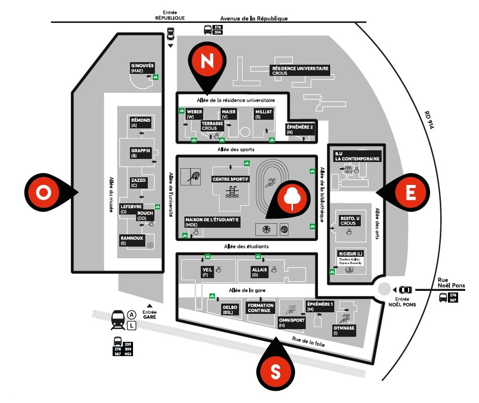 Plan du campus - Université Paris Nanterre - Portail institutionnel