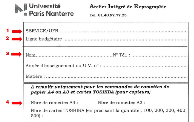 AIR - Procédure pour commander du papier sur bon de tirage